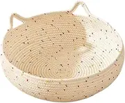 Woven Cat Bed,Kitten Beds Round - Washable Cat Baskets Anti-Slip Breathable Cotton Rope Woven Cat Nest for Puppy Small Dogs