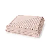 Plush Ribbed Blanket - Double/Queen Bed, Pink
