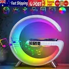 Wireless Fast Charger Stand Alarm Clock Speaker APP RGB Light Charger for iPhone