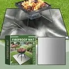 Outdoor Grill Fire Mat 40x40inches Heat Resistant Fireproof Mat Anti-penetration
