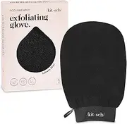 Kitsch Exfoliating Glove – Korean Exfoliating Mitt & Deep Exfoliating Body Scrubber for Shower, Bath | Body Exfoliator, Dead Skin Remover | Skin Care for Smooth, Renewed Skin - 1pc, Black