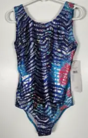 Danskin Girls Size I (6x-7) Multicolor Tie-Dye Zebra Gymnastic Leotard NWT
