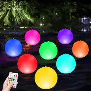 14 Inch Solar Powered Floating Pool Lights,Rgb LED Glow in the Dark Pool Ball Th