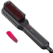 Hair Straightener Brush, Ionic Straightening Brush with Upgraded Nano Chip, H...