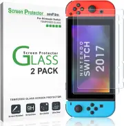 Tempered Glass Screen Protector Compatible with Nintendo Switch 2017 & 2019 Mode