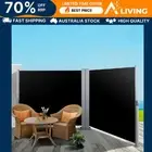 Side Awning Outdoor Blinds Sun Shade Retractable Screen Privacy Garden Pat BLACK