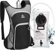 Zacro Hydration Backpack, Upgraded Leak 3L Water Bladder, Black Plus Gray
