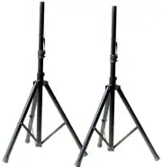 2 MR DJ SS250 Speaker Stand Universal Black Heavy Duty Folding Tripod PRO PA DJ