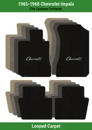 Lloyd Loop Front & Rear Mats for '65-68 Impala w/Black Chevy Letters (for: Chevrolet)