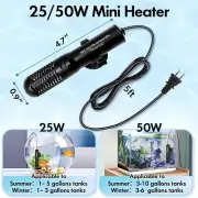 Orlushy 25W Small Submersible Aquarium Heater, Constant Temperature Betta Fish T
