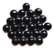 25 x Mini Gloss Jet Black Art Glass Mosaic Lead Light Pebble Nugget Stones