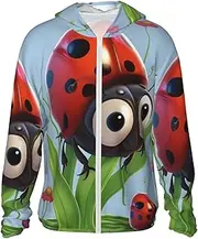 [LHBWCVN] UPF 50+ Light Jacket Full Zip Sun Protection Hoodie for Women Men Long Sleeve Ladybug Sun Shirts
