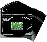 Smelly Proof Reusable Food Storage Container Bags, Reusable Freezer Bags US-Made PEVA & BPA FREE Snack Bag, Easy Clean Dishwasher-Safe, NO SMELL Triple Zip BLACK 4 mils FLAT 6" x 4" - 10pk