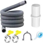Washing Machine Drain Pipe Kits, 3m Thick Universal Soft Replacement Hoses for Dishwasher Washing Machine, Flexible Extension Pipe Drain Hose Water Pipe