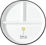 Healeved Portion Control Plate - White Ceramic Divided Plates for Adults and Kids, Healthy Nutrition Plate for for Balanced Eating, Weight Losse, Fitness - Dishwasher & Microwave Safe
