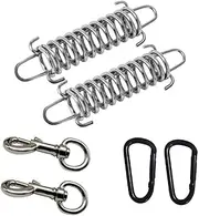 Dog Leash Metal Shock Absorbing Spring Buckle Sun Shade Spring Heavy Duty Steel Tent Rope Fixed Buckle Tensioner for Outdoor Camping Dog Training,Swing