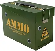 Kids Army Ammo Tin - Toy Storage Box - Lunch Box - Olive Green, N/A