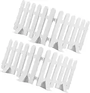 Kisangel 4 Pcs Interior Decorative Fence Decorative Fence Panel Lawn Landscape Edgings Flowerbed Borders Outdoor Path Fence Panel Picket Fence Decorative Garden Fence Fences White Plastic