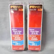 2 Pkgs 3M Filtrete Vacuum Filters Cut to Fit 64810 Hoover, Dirt Devil, Eureka