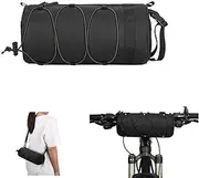 Roczential Bike Handlebar Bag, Bicycle Handlebar Bag,Bike Frame Bag with Shoulder Strap, Bicycle Front Bag Fram Storage Roll Bag Mountain Road Bikes Cycling Travel, Bike Pouch for Bicycle (Black)