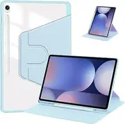 Jarttarn Case Compatible with Samsung Galaxy Tab S10 FE Plus 13 Inch (2025) Tablet, Rotating Bracket Flip Cover Intelligent Protective Cover with Pen Slot and Auto Sleep/Wake-up (Blue)