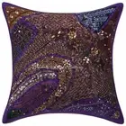 Bohemian Sofa Cushion Cover 40 x 40 cm Beaded Patchwork Cotton Home Pillowcase