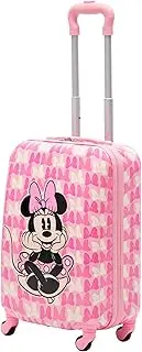 [Ful] Unisex Kid's Disney Minnie Mouse 21 Inch Rolling Luggage, Hardshell Carry on Suitcase with Wheels