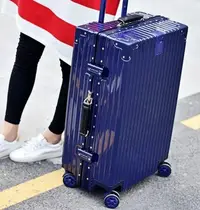 在飛比找Yahoo!奇摩拍賣優惠-29吋時尚皮質手把 復古行李箱 直角式鋁框 ABS+PC 萬