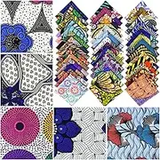 Oaixuilhy 40pcs 10 x 10 Inch African Fabric Squares No Repeat Quilting Fabrics Bundles Kente Cloth Ankara Wax Print Fabric Bundles for DIY Sewing Patchwork Accessories