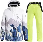 [Generic] Ice Snow Suit Wear Snowboarding Clothing Winter Warm Waterproof Outdoor Costumes Ski Set Jackets Strap Pants For
