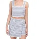 NWT HOUSE OF HARLOW 1960 Tweed Skirt (Skort) & Top 2 Pieces Set SZ-12 Blue