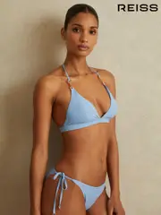 Reiss Powder Blue Riah Side Tie Bikini Bottoms (E07153) | $95