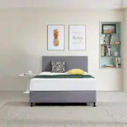 Linen Fabric Double Bed Deluxe Headboard Bedhead - Slate Ash