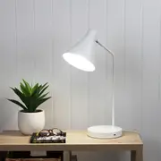 Oriel Lighting TARGA White Desk Lamp with USB and wireless charging