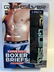 QUICKSILVER ⚡️ 3-Men's Super Soft Boxer Briefs Size MEDIUM Multi-color