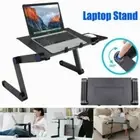 Portable Foldable Laptop Stand Desk Table Tray Adjustable Bedside w Mouse Pad