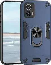 [UPLAI] Case for Motorola Edge 30 Neo 5G, Slim Military Grade Shockproof Armour Mobile Phone Case with Magnetic Stand, Premium PC + TPU Bumper Durable Protective Case, Blue