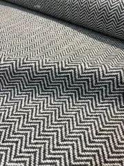 2.75 yds Bute Textiles Lewis Monro Gray White Wool Herringbone Upholstery Fabric