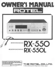 Rotel RX-550L Receiver Owners Manual