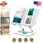 Adjustable 360° Rotating Acrylic Book Stand - Ergonomic Desk Reading Solution