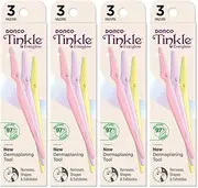 Dorco Tinkle Everglow, 12 Razors (4 Packs of 3), Eco-Friendly Dermaplaning Tool, Multipurpose Eyebrow Razor & Face Shaver, Mother's Day Gifts