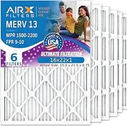 AIRX FILTERS WICKED CLEAN AIR. 16x22x1 Air Filter MERV 13 Electrostatic Pleated Air Conditioner Filter 6 Pack HVAC AC Furnace Filters