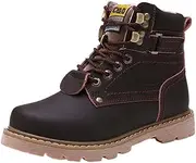[nichangyuyi] Outdoor large men's or women's boots british snow boots warm high helper boots autumn and winter cotton boots, Dark Brown(b,plush), 7