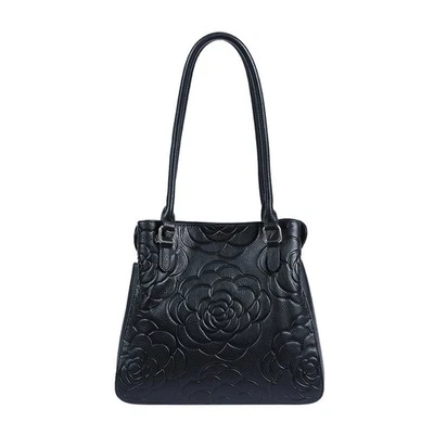 NEW Serenade Leather Rafaella Elegant Beverly Hills Leather Shoulder Bag Black