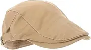 [DEARMAMY] Men's Newsboy Cap Decorative Fashion Hat Breathable Cotton Beret Men's Caps and Hats Khaki