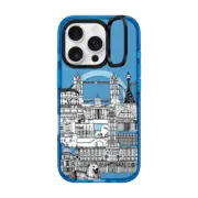 iPhone 16 Pro Impact Ring Stand Case MagSafe Compatible London toile transparent