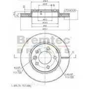 Bremtec Euro-Line GeoZinc Coated Brake Rotor - BDR17080EL