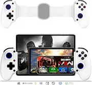 Mobile Cloud Gaming Controller for iPhone 16/15/14, iPad, Tablet, Android/PC/Switch/PS3/PS4 Gamepad Joystick with Turbo, Streaming on PS4/Xbox/PC, Hall Effect/Hall Trigger, 6-Axis Gyro Sensor White