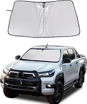 The Original Windshield Sun Shade Compatible with Toyota Hilux 2015 2016 2017 2018 2019 2020 2021 Car Windshield Reflective Sunshade Protector Sun Shade Accessories (Style A), qgt4g