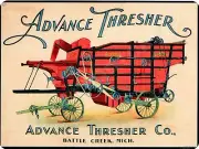Advance Thresher Co. 9" x 12" Metal Sign